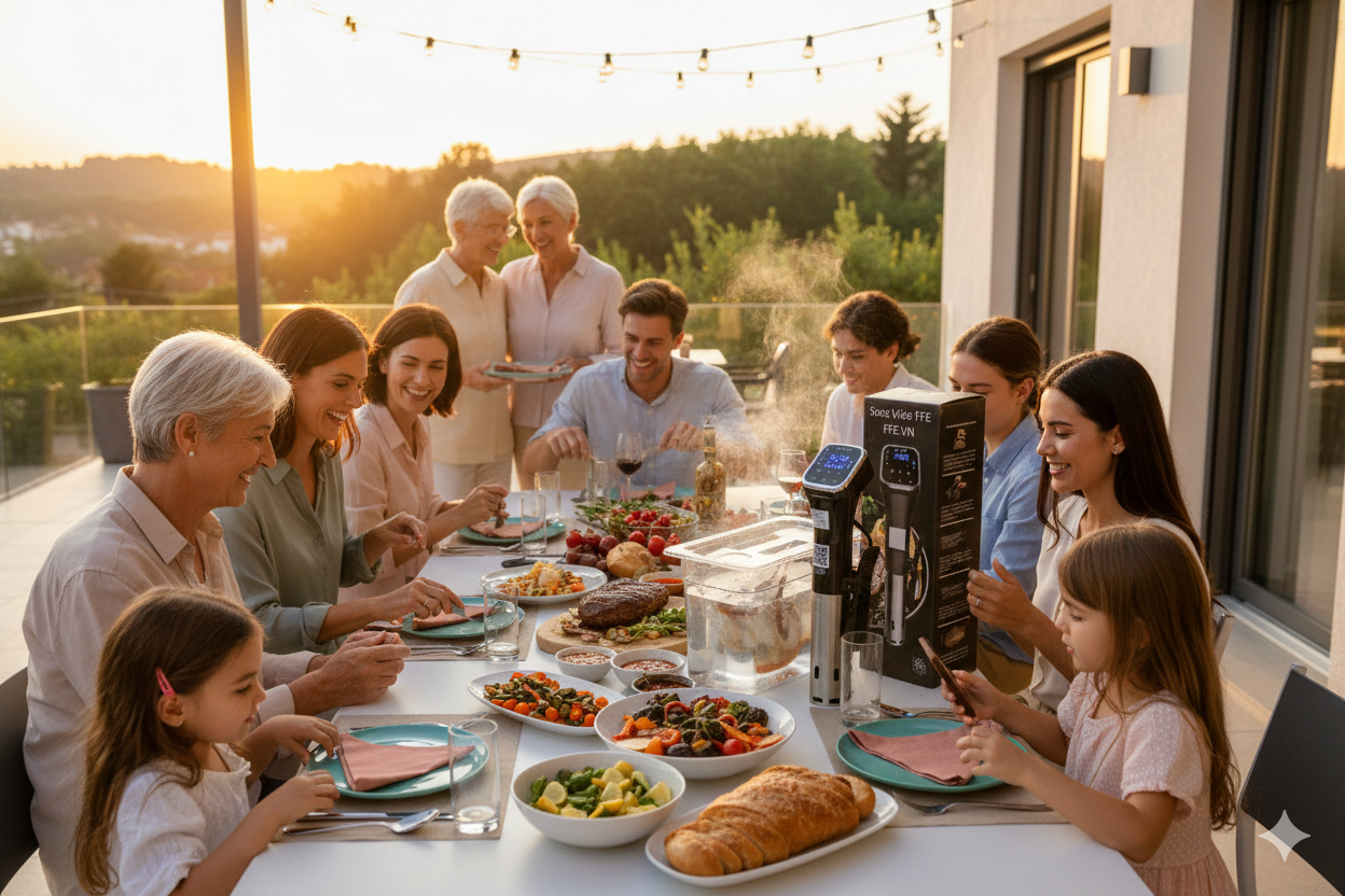sous vide nấu cho cả gia đình