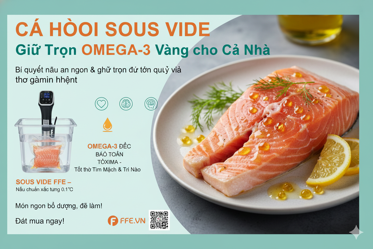 cà hồi giữ nguyên dưỡng chất nấu bằng máu sous vide