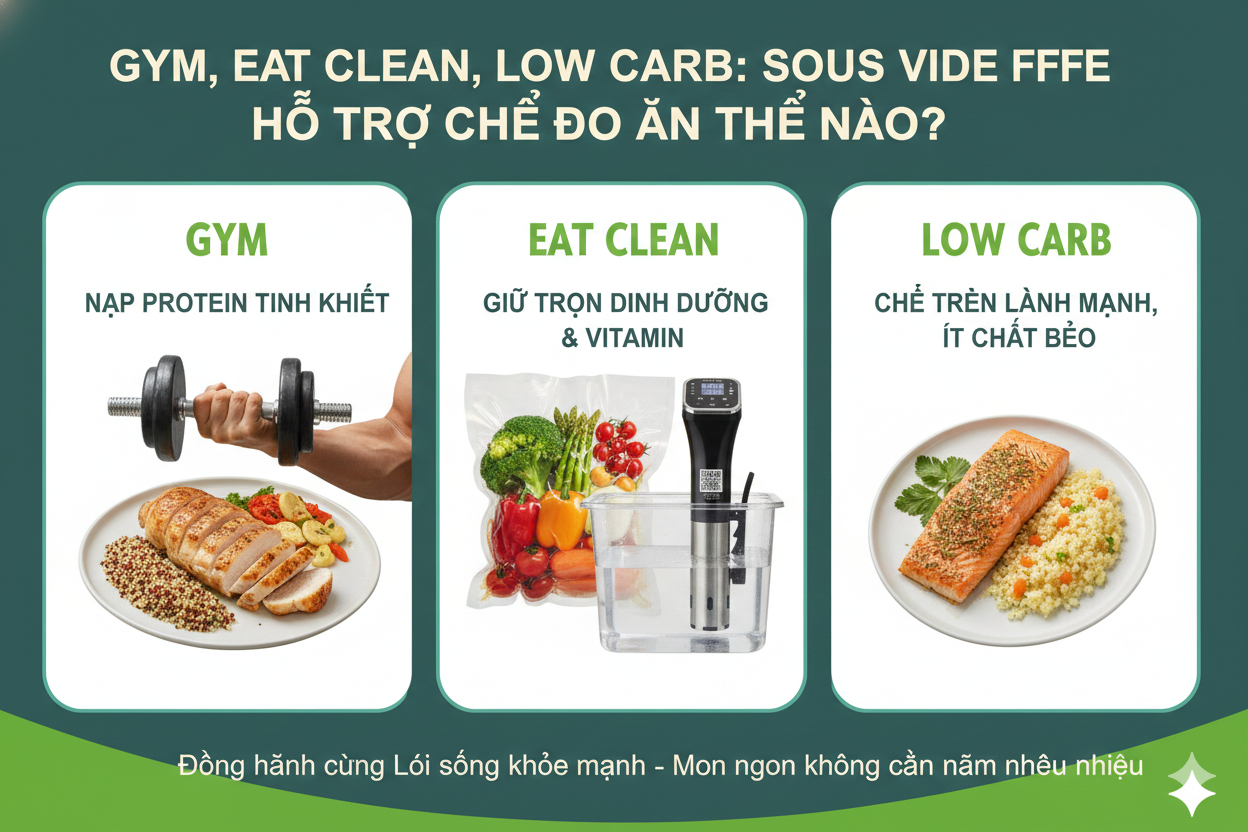 đồ ăn lành mạnh nấu bằng sous vide ffe